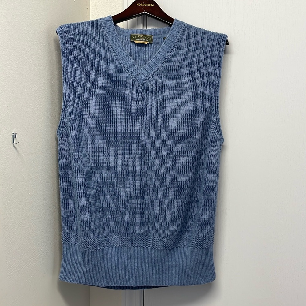 Men’s XL 100% Linen Light Blue Knit Sweater Vest